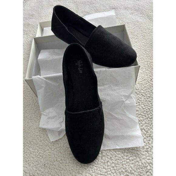 Style & Co Nixine Womens Faux Suede Flat Slip On Shoe Black US Size 10M - Picture 1 of 7